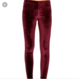 AMERICAN APPAREL RED VELVET PANTS